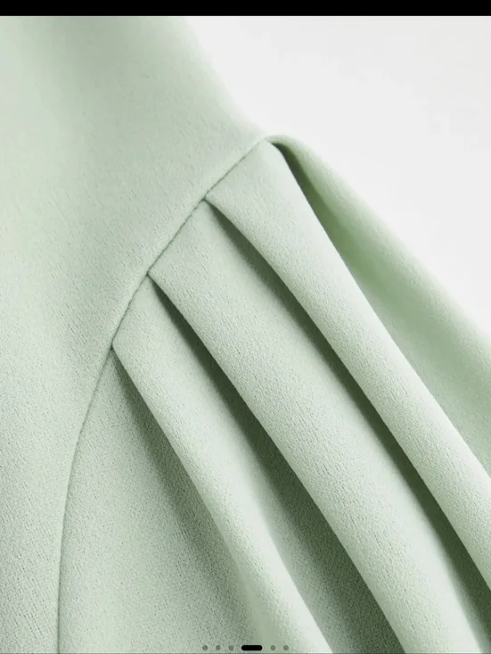 Woven Square Neck Solid Midi Dress In Moss Green From Cider Sz 1XL - Picture 8 of 16